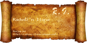 Radván Ilona névjegykártya